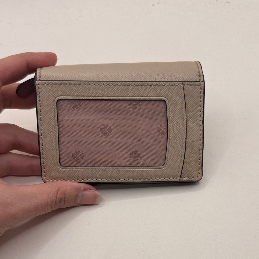 Kate Spade Pink Tan Black Mini Trifold ID Card Holder Walleh - Picture 2 of 16